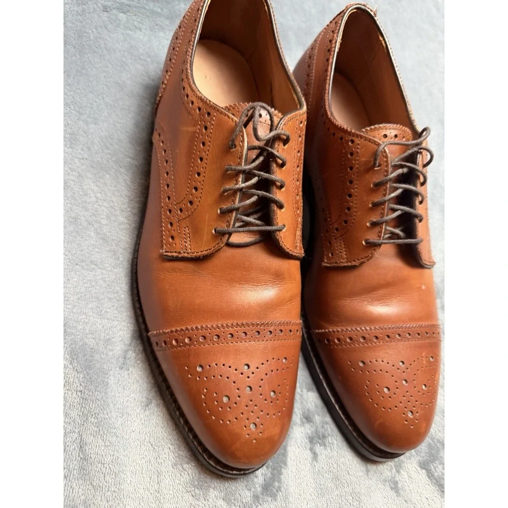 Allen Edmonds Sanford 5267 Chili Leather Brogue Cap Toe Oxfords Size 8.5 D